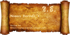 Nemes Bernát névjegykártya
